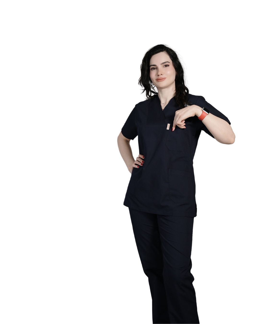 Lacivert Kadın Kısa Kol Cerrahi Forma