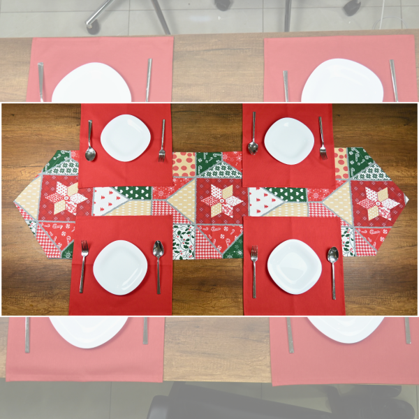 Geometrik Desenli Runner Takım