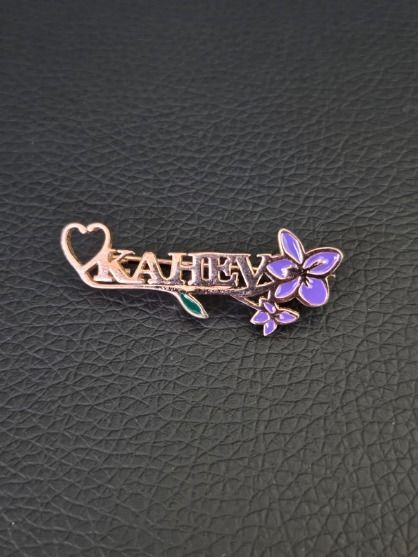 KAHEV Roza Rengi Broş Mor Çiçek