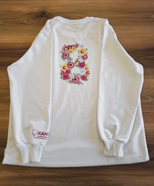 Çiçek Desenli Sweatshirt