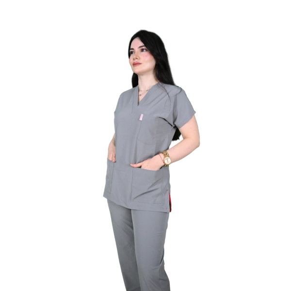 Gri Yarasa Kol Kadın Cerrahi Forma