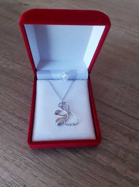 Steteskop Kolye Gümüş Rengi