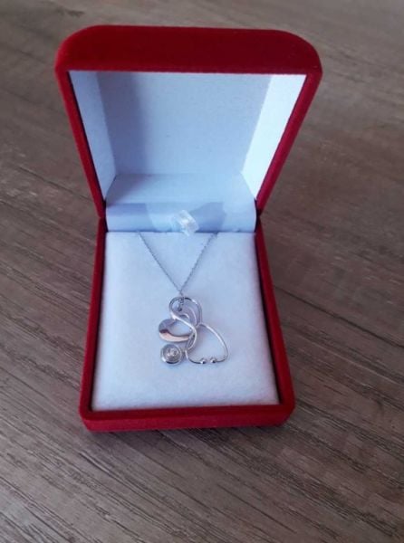 Steteskop Kolye Gümüş Rengi