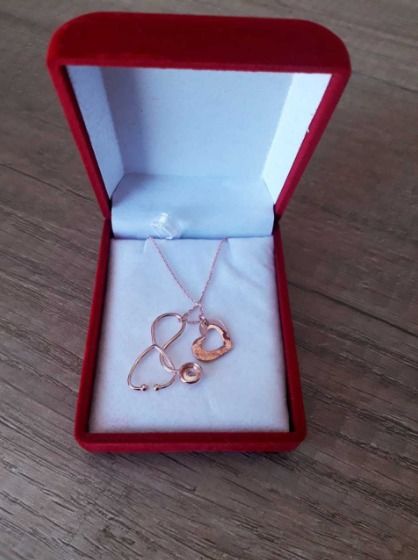 Steteskop Kolye Roza Rengi