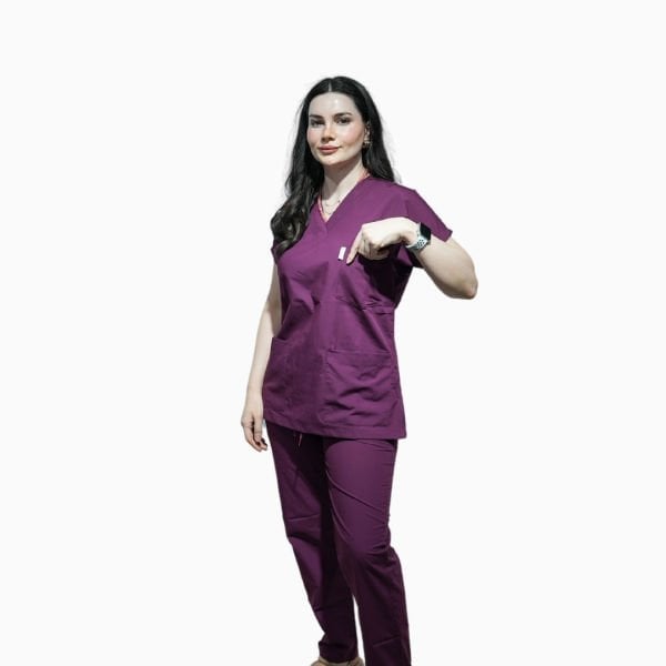 Mürdüm Yarasa Kol Kadın Cerrahi Forma