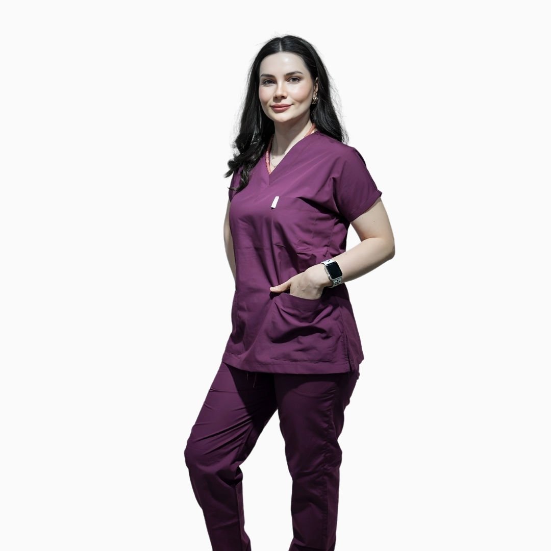 Mürdüm Yarasa Kol Kadın Cerrahi Forma