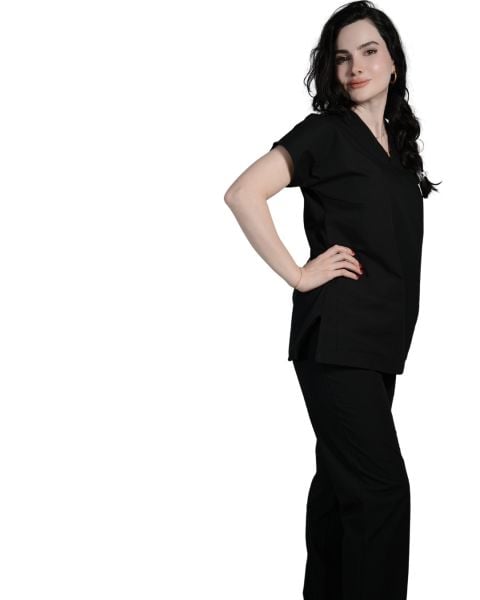 Siyah Kadın Yarasa Kol Forma