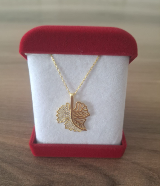 Yaprak Kolye Gold Rengi
