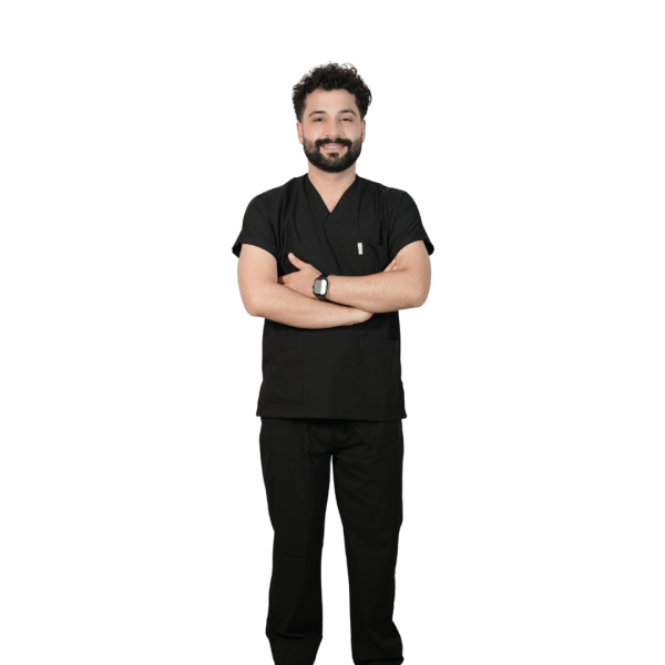 Siyah Erkek Kısa Kol Cerrahi Forma