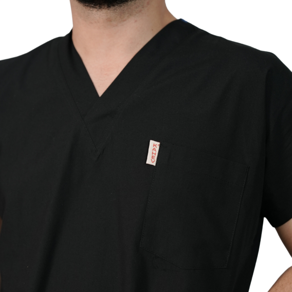 Siyah Erkek Kısa Kol Cerrahi Forma