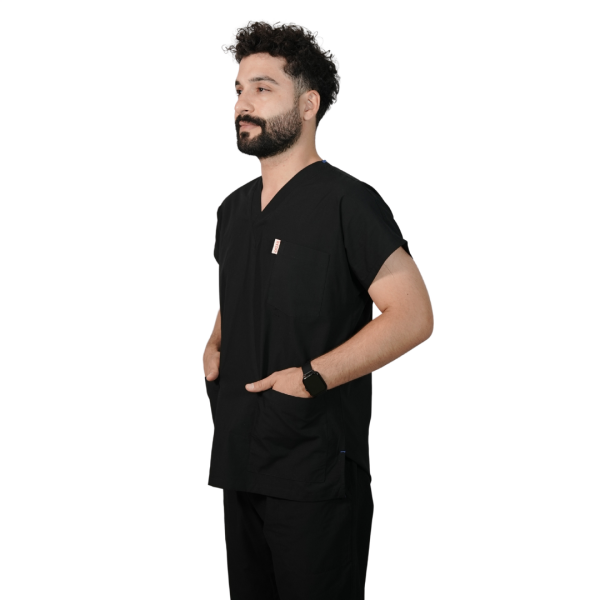 Siyah Erkek Kısa Kol Cerrahi Forma