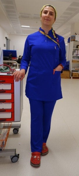 Saks Mavisi Uzun Kol Kadın Forma