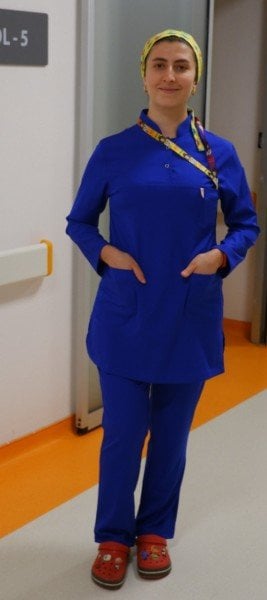 Saks Mavisi Uzun Kol Kadın Forma