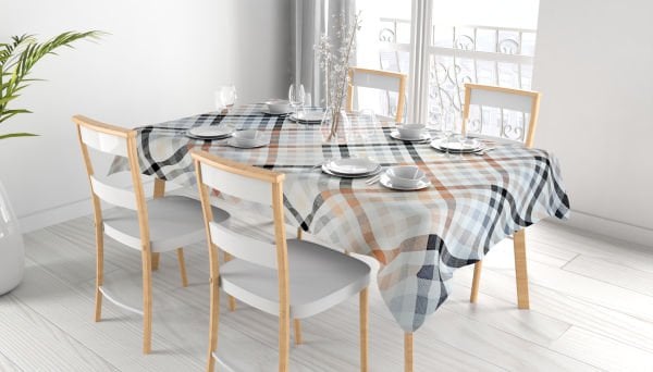 Siyah Kareli Masa Örtüsü