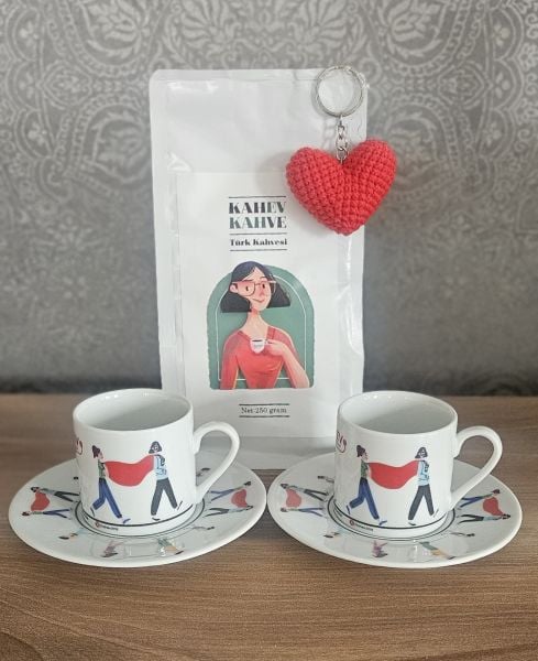 2'li Tasarım Türk Kahvesi Fincanı-KAHEV Kahve Türk Kahvesi- 250 gr