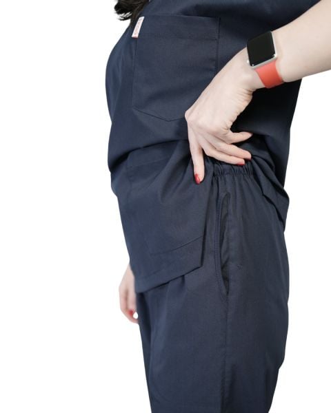 Lacivert Yarasa Kol Kadın Cerrahi Forma