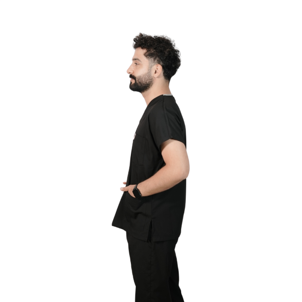 Siyah Erkek Yarasa Kol Cerrahi Forma