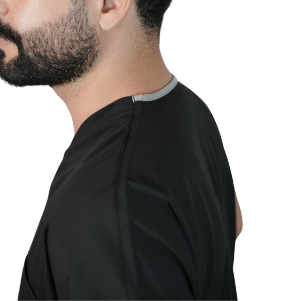 Siyah Erkek Yarasa Kol Cerrahi Forma