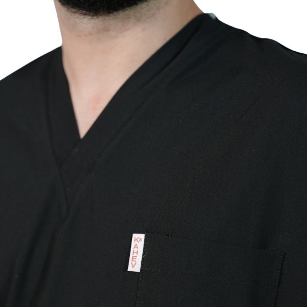 Siyah Erkek Yarasa Kol Cerrahi Forma