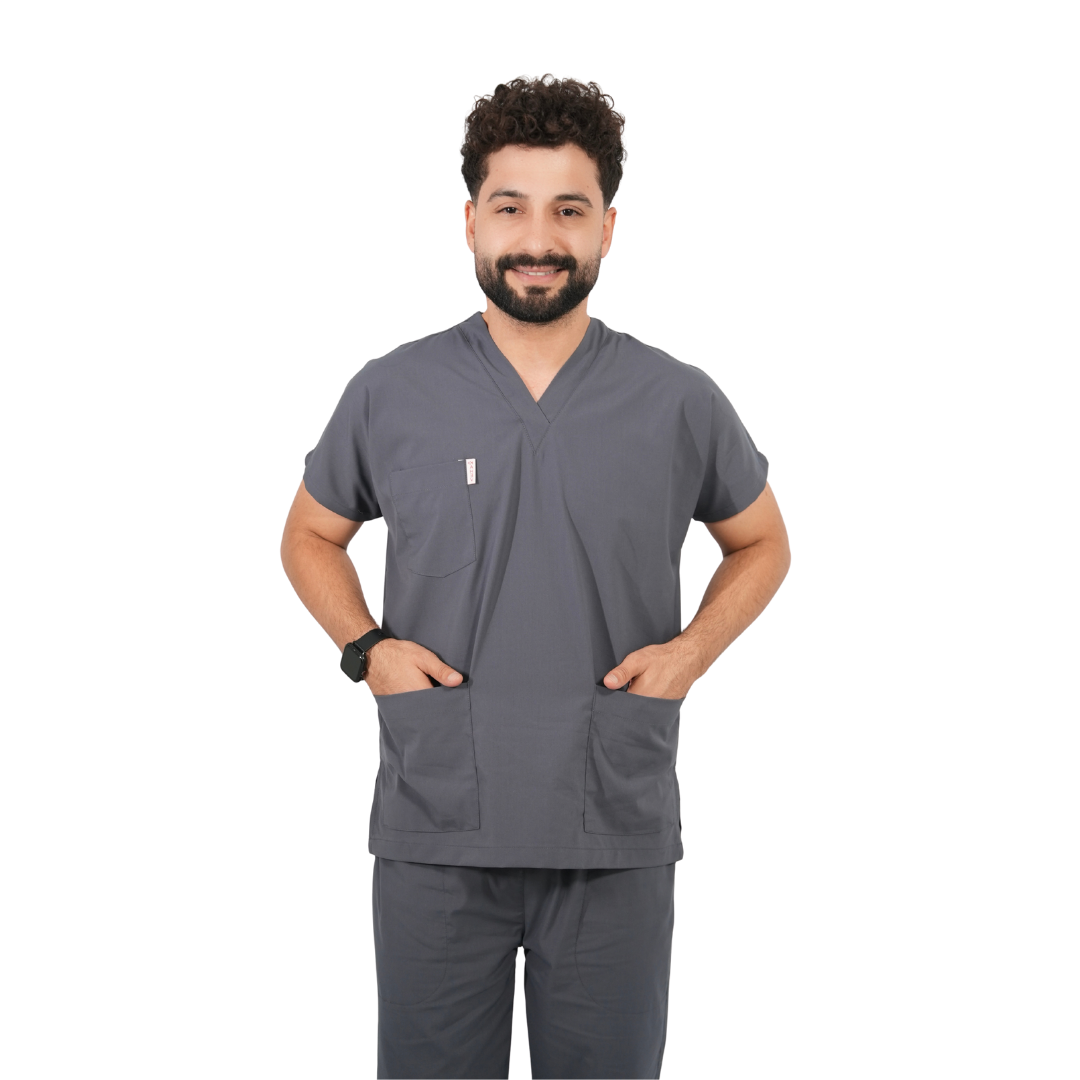 Açık Füme Yarasa Kol Erkek Cerrahi Forma