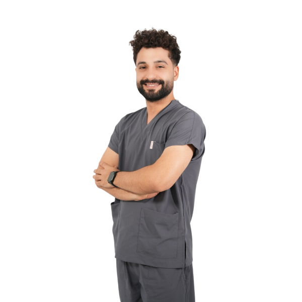 Açık Füme Yarasa Kol Erkek Cerrahi Forma