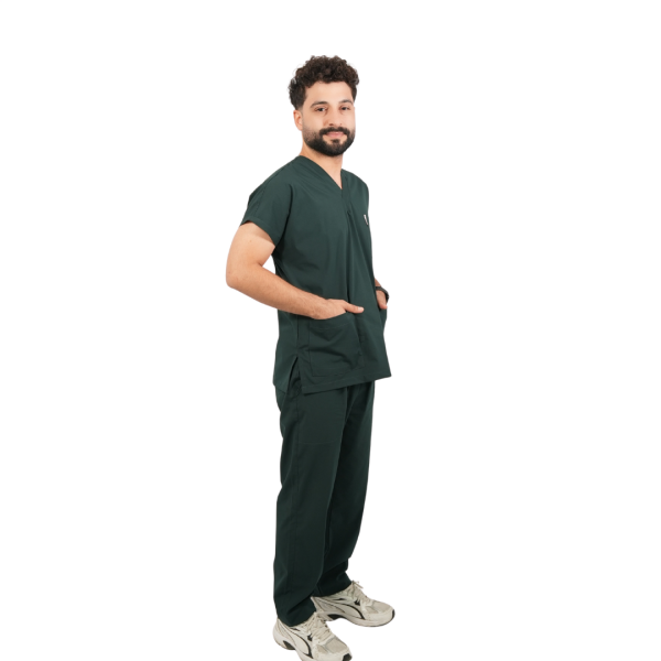 Koyu Yeşil Yarasa Kol Erkek Cerrahi Forma