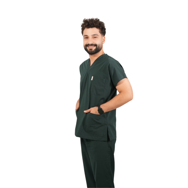 Koyu Yeşil Yarasa Kol Erkek Cerrahi Forma