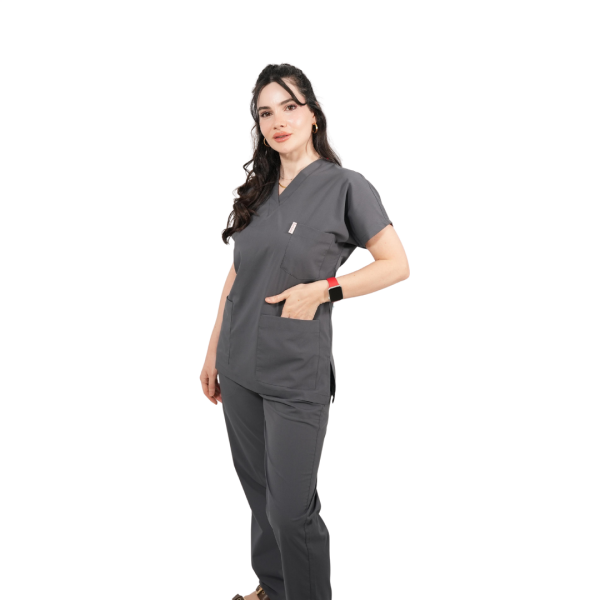 Açık Füme Yarasa Kol Kadın Cerrahi Forma