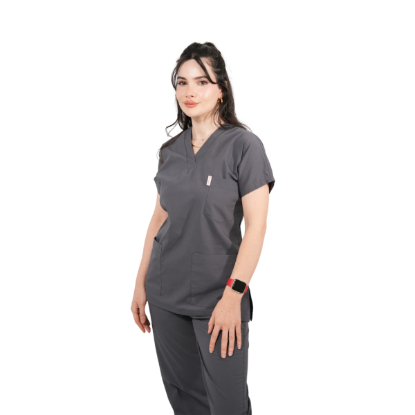 Açık Füme Yarasa Kol Kadın Cerrahi Forma