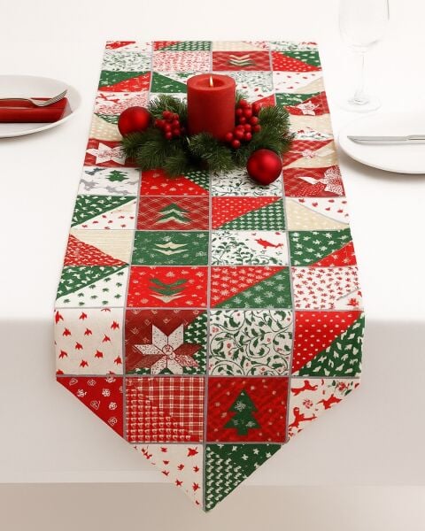 Geometrik Desenli Runner