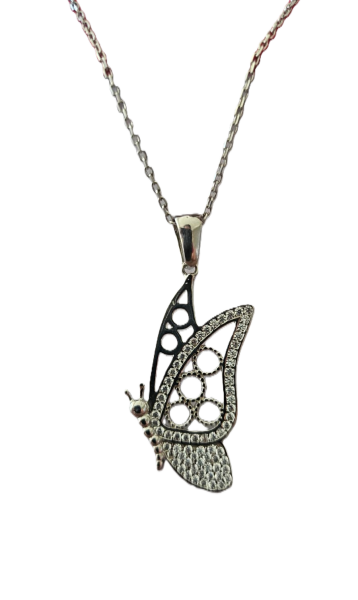 Taşlı Kelebek Kolye