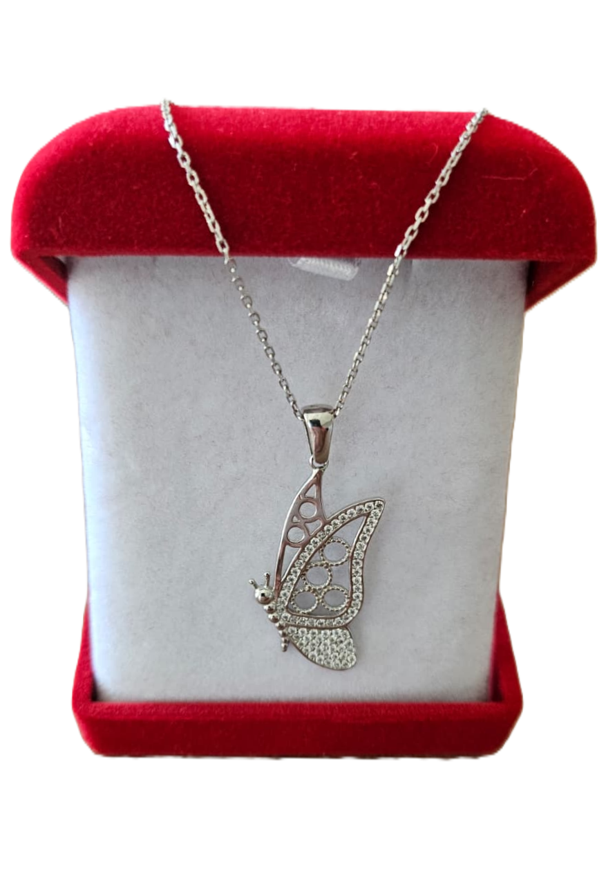 Taşlı Kelebek Kolye
