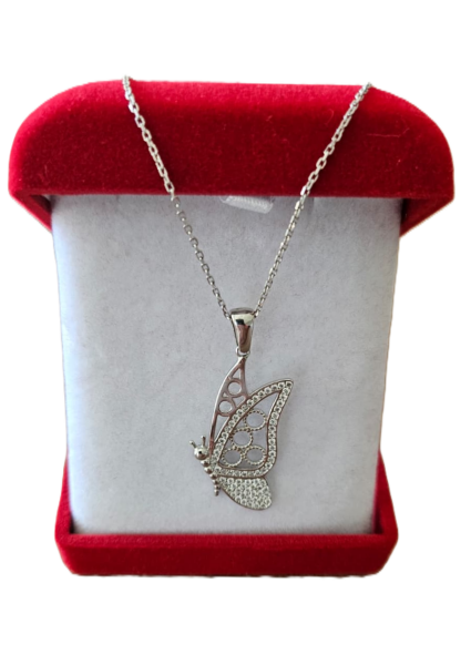 Taşlı Kelebek Kolye