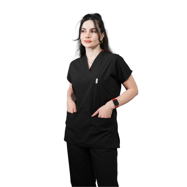 Siyah Yarasa Kol Kadın Cerrahi Forma