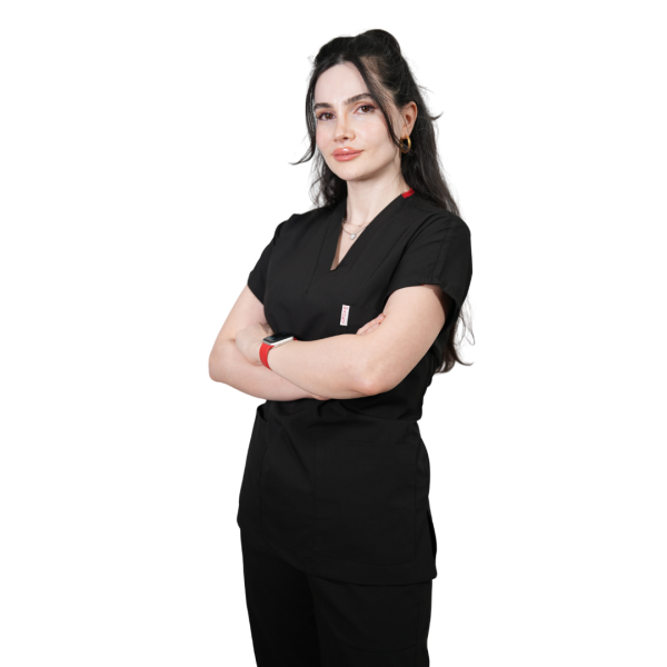 Siyah Yarasa Kol Kadın Cerrahi Forma