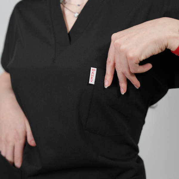 Siyah Yarasa Kol Kadın Cerrahi Forma