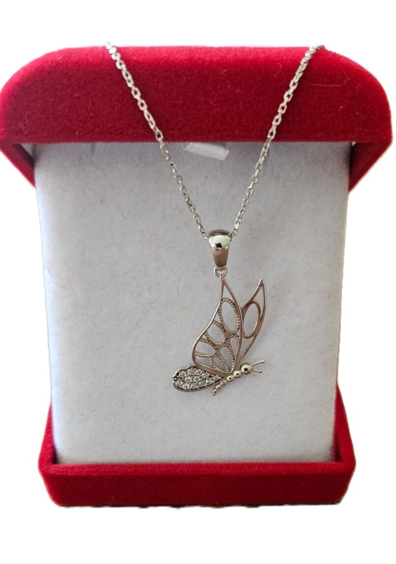 Kelebek Kolye Taşlı