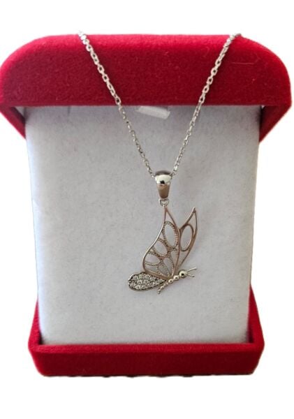 Kelebek Kolye Taşlı