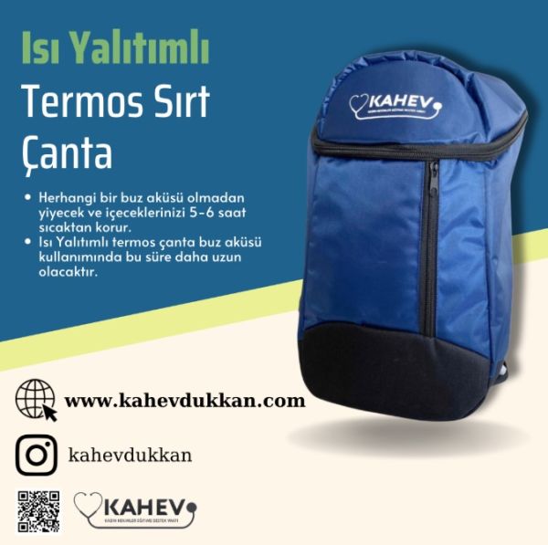 Isı Yalıtımlı Termos Sırt Çantası Mavi