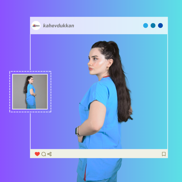 Turkuaz Yarasa Kol Kadın Cerrahi Forma