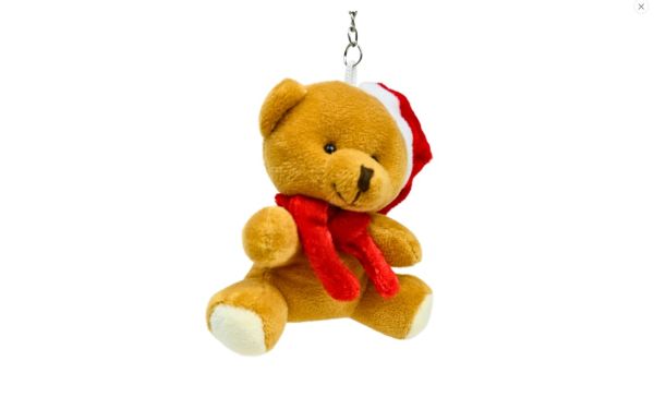 Yılbaşı Anahtarlık kırmızı şapka kahverengi